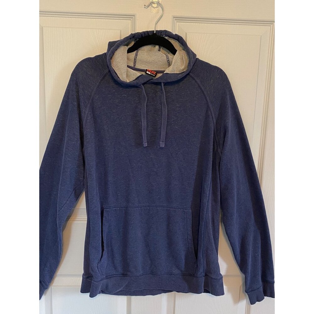 32 Degrees Heat Navy Blue Hoodie Sweatshirt L Soft Cotton Blend Pullover With Dr